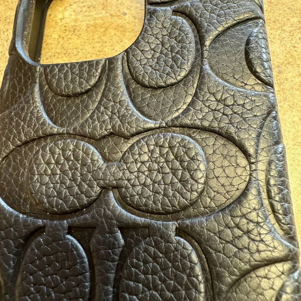Coach Black Patterned Phone Case iPhone 15 pro case - Picture 4 of 7